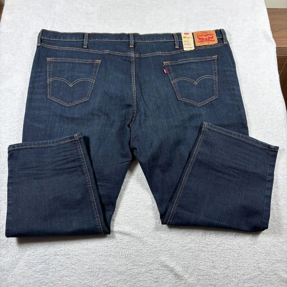 Levi's 541 Athletic Taper Fit Jeans Men 52x29 Blue Denim Cotton Flex Performance
